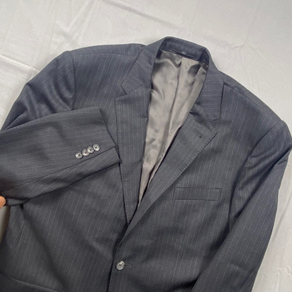 Valentino Mens Pinstripe‎ Blazer Sport Coat Charcoal Grey 46R 7V412DDA-VH20373V